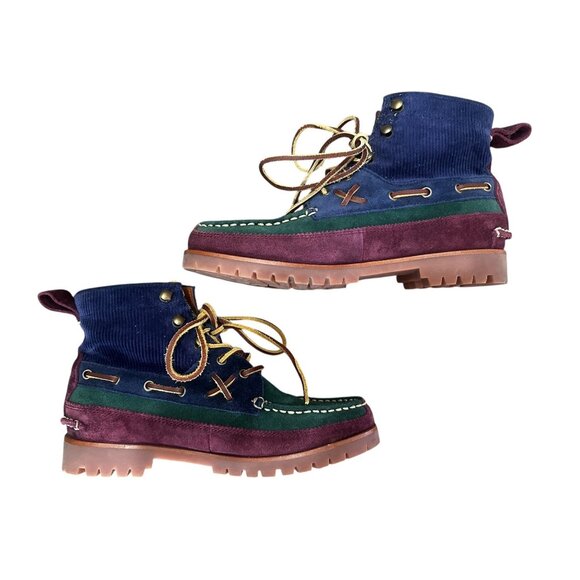 Polo Country Ralph Lauren Suede Ranger Mid Boots Mens 7 Corduroy Lace Up Preppy